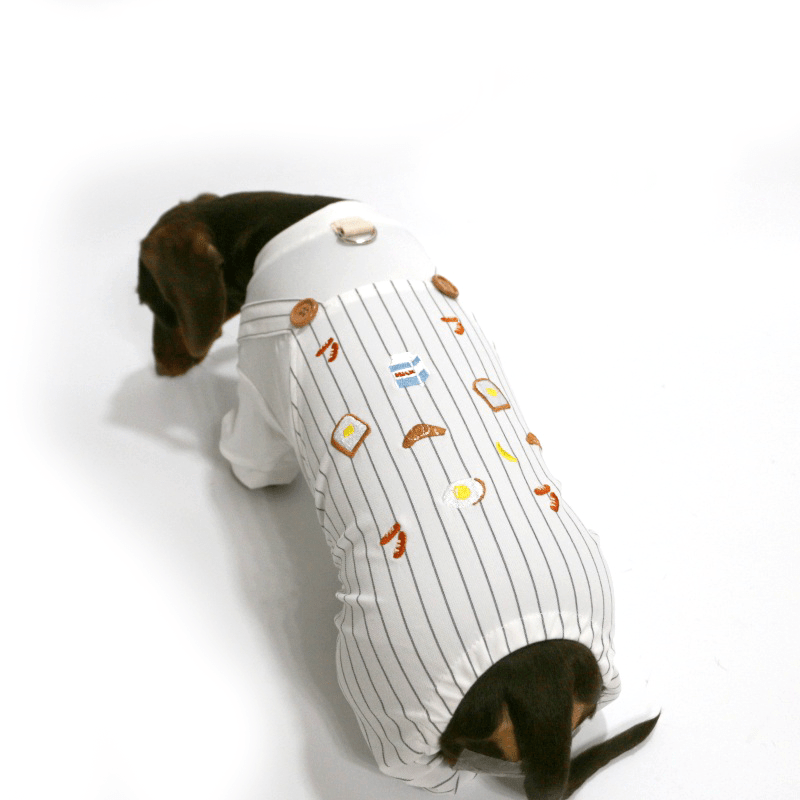 Dachshund Clothes Dog Onesies Two - in - one Overalls Breakfast - PIKAPIKA