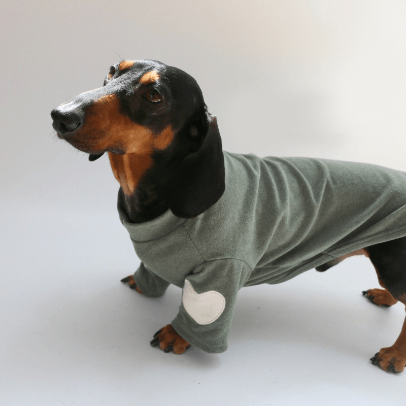 Dachshund Clothes Dog Sweatshirts Knit Love Heart Valentine's Day - PIKAPIKA