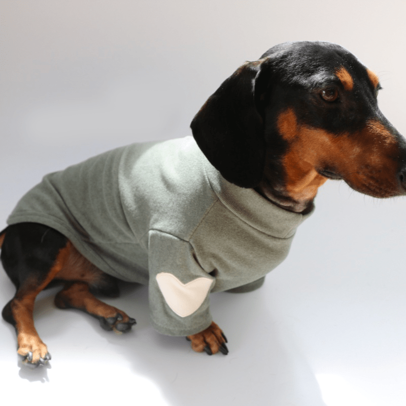 Dachshund Clothes Dog Sweatshirts Knit Love Heart Valentine's Day - PIKAPIKA