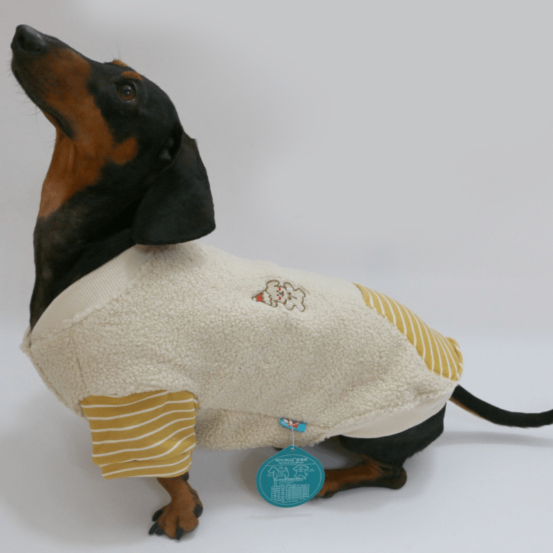 Dachshund Dog Clothes Fleece Button Coat Warm - PIKAPIKA