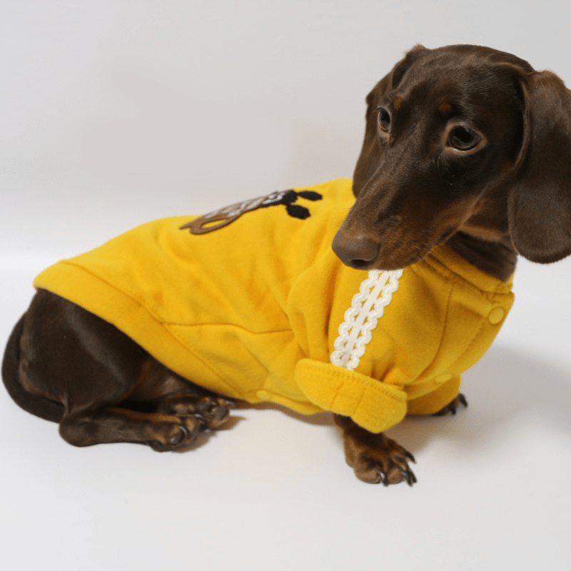 Dachshund Dog Clothes Fleece Button Jacket Warm Coat - PIKAPIKA