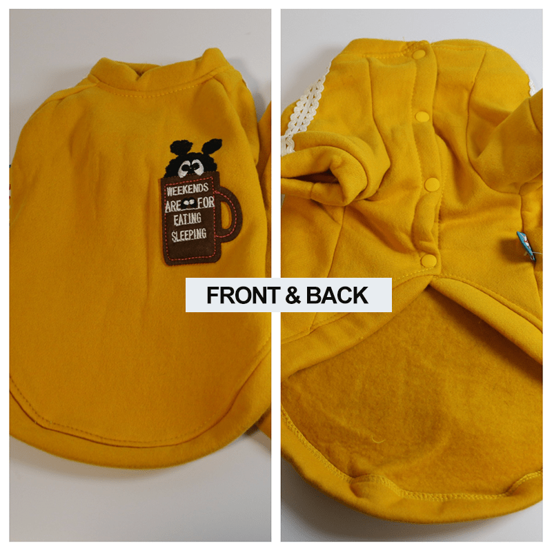 Dachshund Dog Clothes Fleece Button Jacket Warm Coat - PIKAPIKA