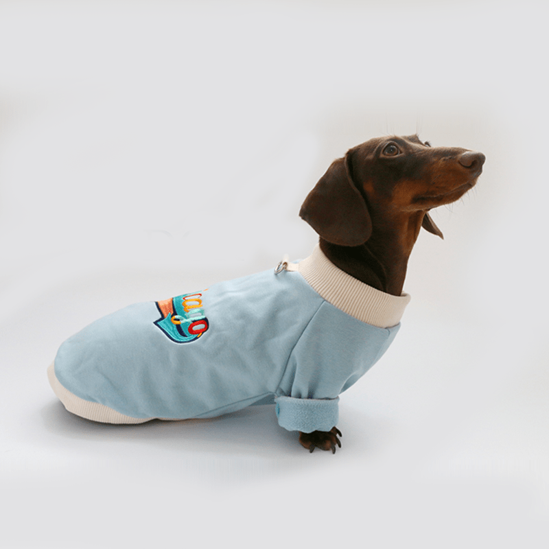 Dachshund Dog Clothes Fleece Hoodie Warm Sweatshirt Rainbow Chicago - PIKAPIKA