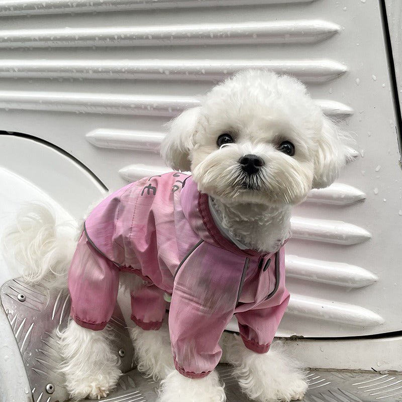 Dazzling Waterproof 4Legs Cover Raincoats Outdoor Dog Clothes - PIKAPIKA