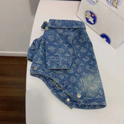 Denim Cotton Jacket Small Medium Dogs Printed Shirt - PIKAPIKA