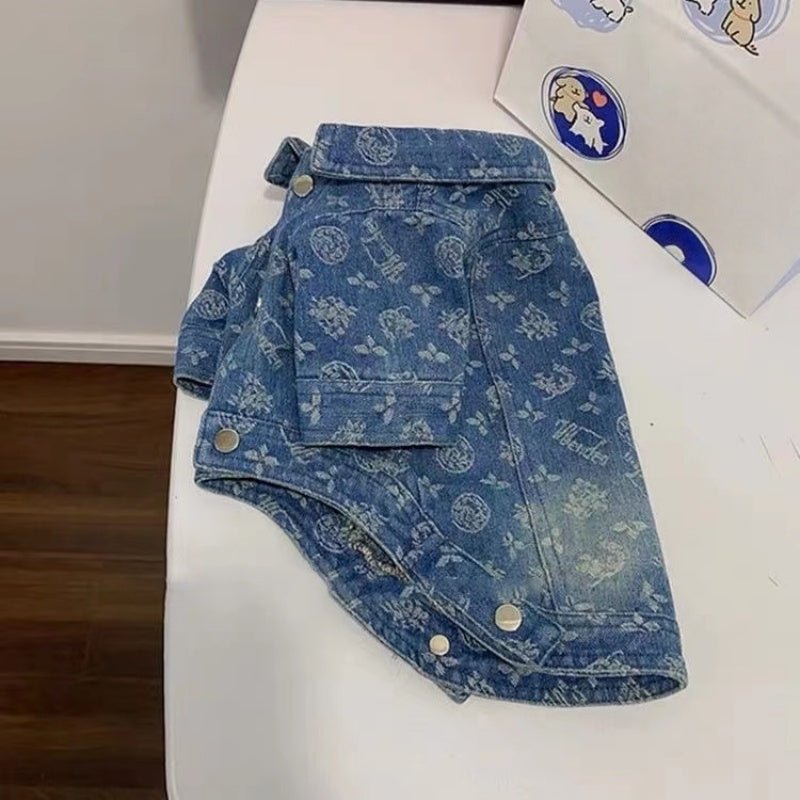 Denim Cotton Jacket Small Medium Dogs Printed Shirt - PIKAPIKA