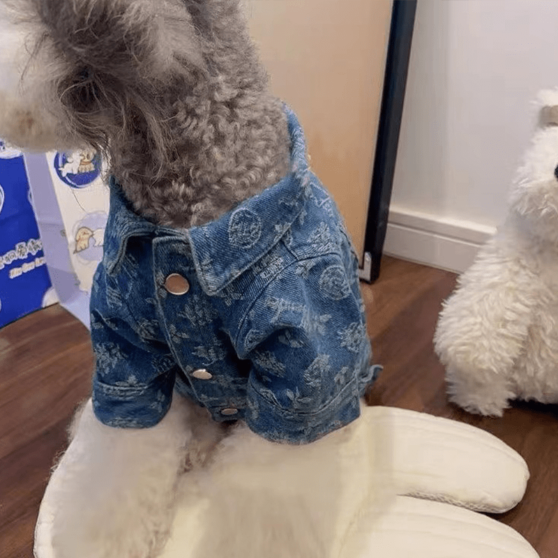 Denim Cotton Jacket Small Medium Dogs Printed Shirt - PIKAPIKA