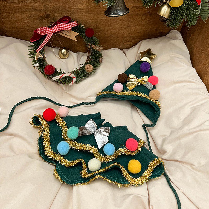 Dog Bandanas Bib Hat Christmas Gift - PIKAPIKA