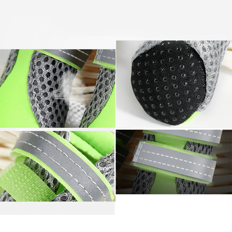 Dog Boots Non - Slip Pet Shoes Waterproof Velcro Strap Mesh - PIKAPIKA