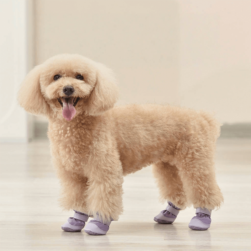 Dog Boots with Fleece Winter Shoes Anti - Slip Warm Feet Cover - PIKAPIKA