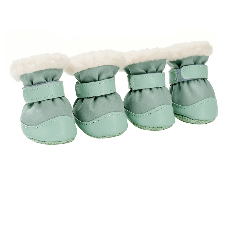 Dog Boots with Fleece Winter Shoes Anti - Slip Warm Feet Cover - PIKAPIKA