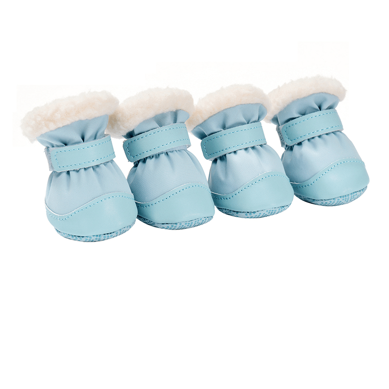 Dog Boots with Fleece Winter Shoes Anti - Slip Warm Feet Cover - PIKAPIKA