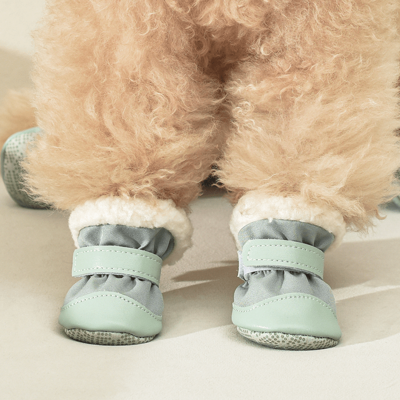 Dog Boots with Fleece Winter Shoes Anti - Slip Warm Feet Cover - PIKAPIKA