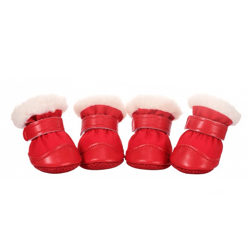 Dog Boots with Fleece Winter Shoes Anti - Slip Warm Feet Cover - PIKAPIKA