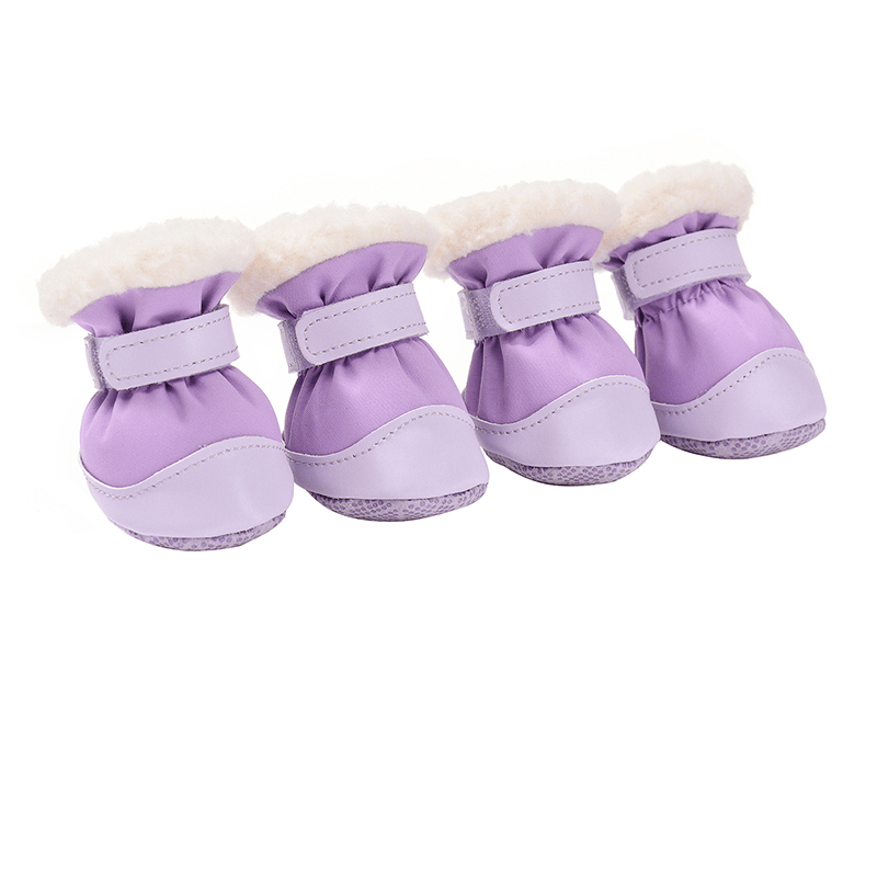 Dog Boots with Fleece Winter Shoes Anti - Slip Warm Feet Cover - PIKAPIKA