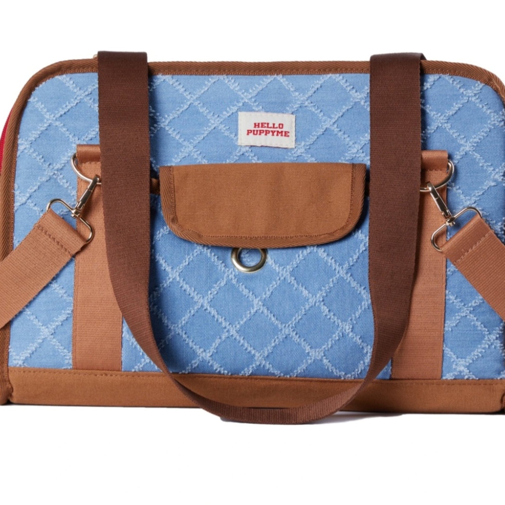 Dog Carrier Cotton Denim Portable Car Seat with Soft Padded for Bichon Maltese - PIKAPIKA