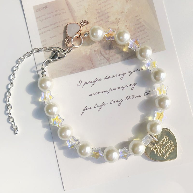 Dog & Cat Pearl Handmade Necklace Love Star String - PIKAPIKA