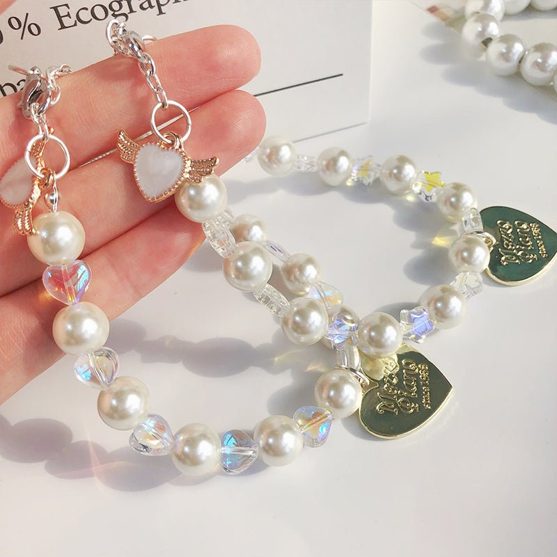 Dog & Cat Pearl Handmade Necklace Love Star String - PIKAPIKA