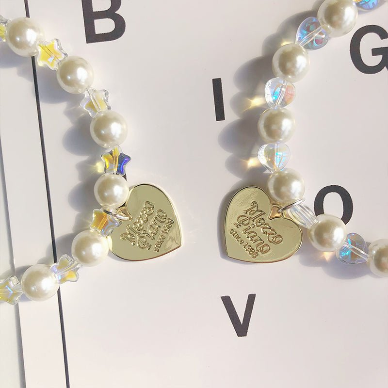 Dog & Cat Pearl Handmade Necklace Love Star String - PIKAPIKA