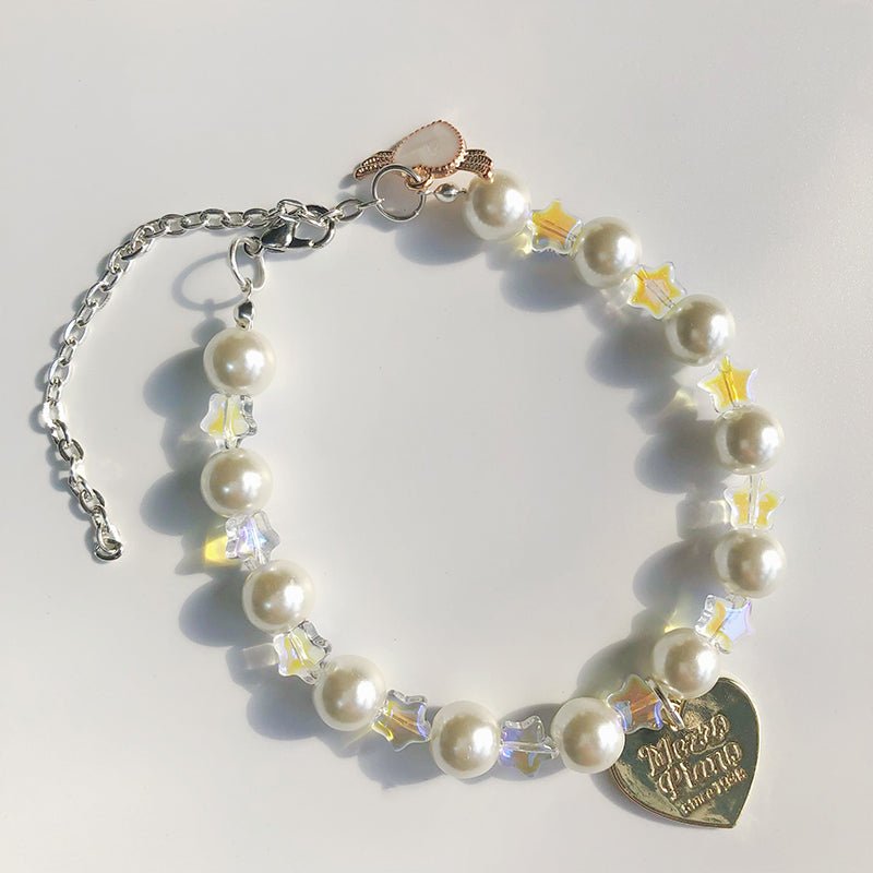 Dog & Cat Pearl Handmade Necklace Love Star String - PIKAPIKA