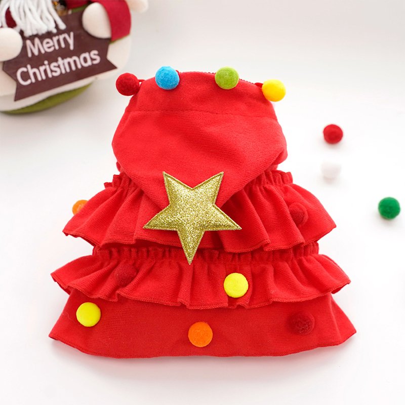 Dog Clothes Christmas Cloak Velevet Coat - PIKAPIKA