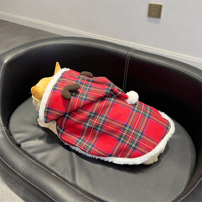 Dog Clothes Christmas Cloak Winter Coat Bulldog Pug - PIKAPIKA
