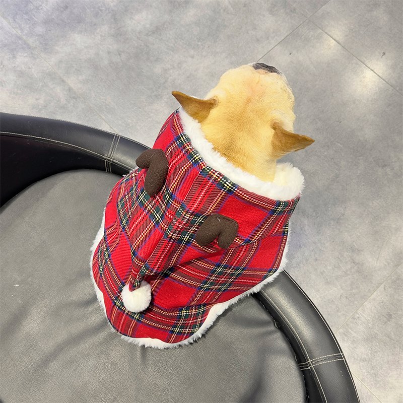 Dog Clothes Christmas Cloak Winter Coat Bulldog Pug - PIKAPIKA