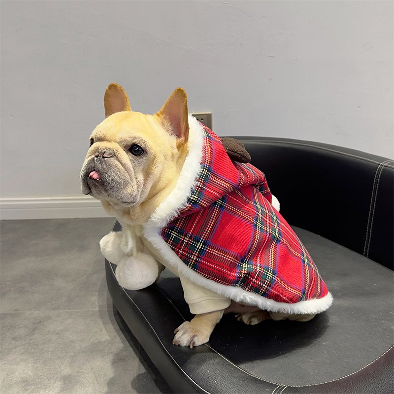 Dog Clothes Christmas Cloak Winter Coat Bulldog Pug - PIKAPIKA