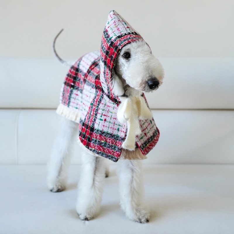 Dog Clothes Christmas Coat Bedlington Tweed Cloak - PIKAPIKA