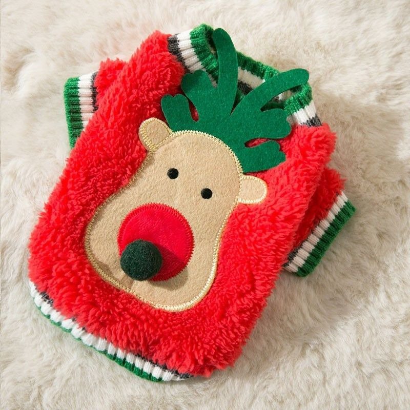Dog Clothes Christmas Sweater Fleece Sweatshirt - PIKAPIKA