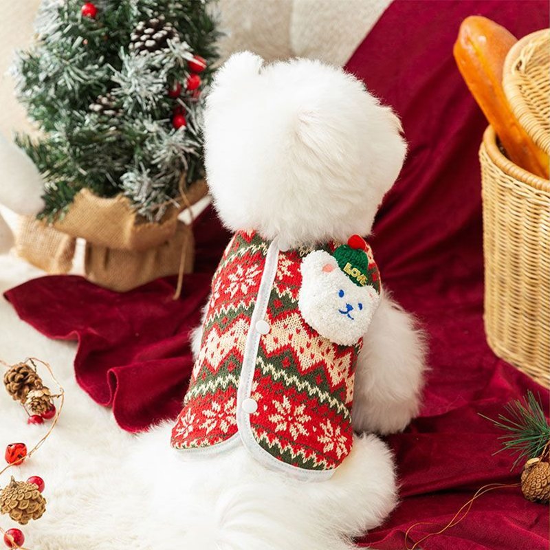 Dog Clothes Christmas Sweater Knit Vest - PIKAPIKA