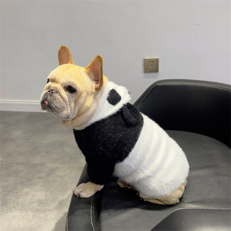 Dog Clothes Knit Sweater Panda Costume Hoodie Bulldog Pug - PIKAPIKA