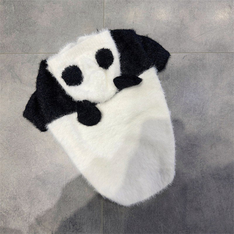 Dog Clothes Knit Sweater Panda Costume Hoodie Bulldog Pug - PIKAPIKA