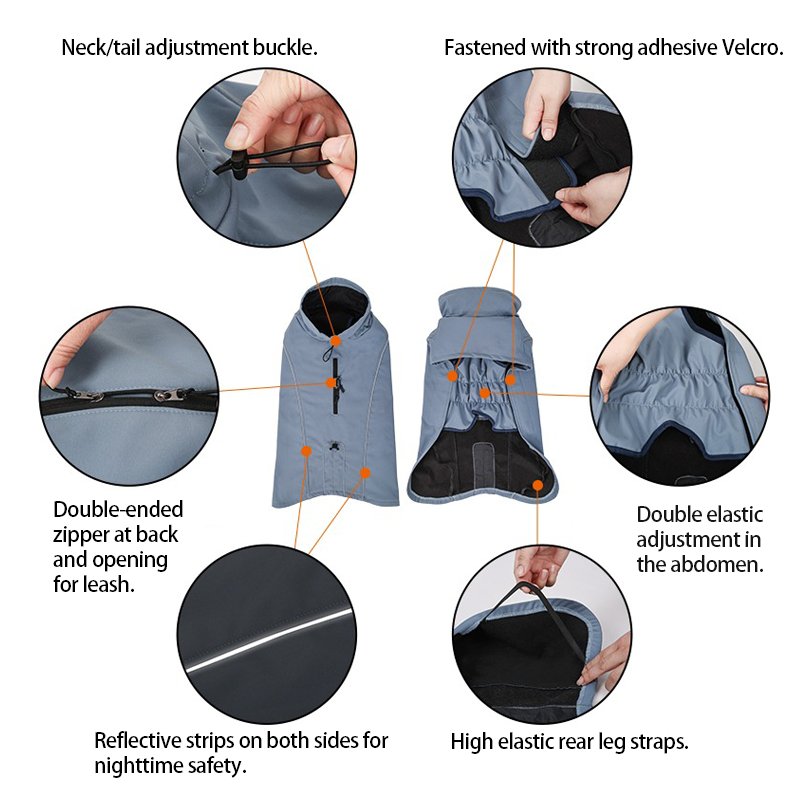 Dog Clothes Outdoor Raincoat Waterproof Windproof Jacket - PIKAPIKA