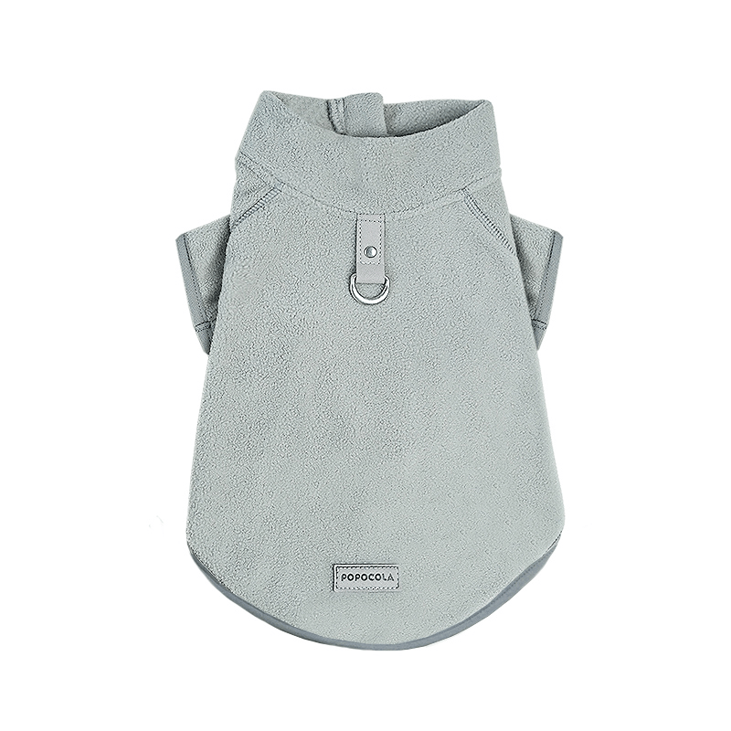 Dog Clothes Polar Fleece Zip Jacket with Leash D Ring Back - PIKAPIKA