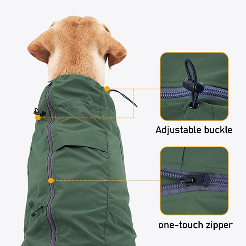Dog Clothes Raincoat Reflective Windproof Waterproof Jacket - PIKAPIKA