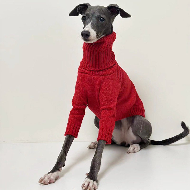 Dog Clothes Turtleneck Christmas Sweater Italian Greyhound Whippet - PIKAPIKA