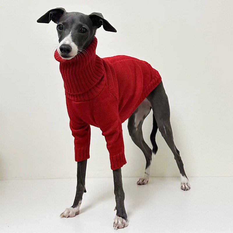 Dog Clothes Turtleneck Christmas Sweater Italian Greyhound Whippet - PIKAPIKA