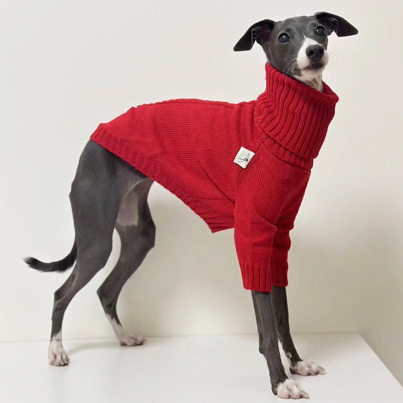 Dog Clothes Turtleneck Christmas Sweater Italian Greyhound Whippet - PIKAPIKA