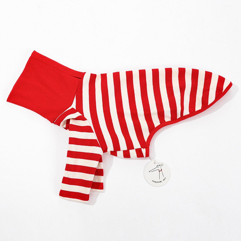 Dog Clothes Turtleneck Stripe Christmas Shirt Italian Greyhound Whippet - PIKAPIKA