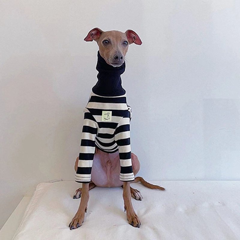 Dog Clothes Turtleneck Stripe Christmas Shirt Italian Greyhound Whippet - PIKAPIKA