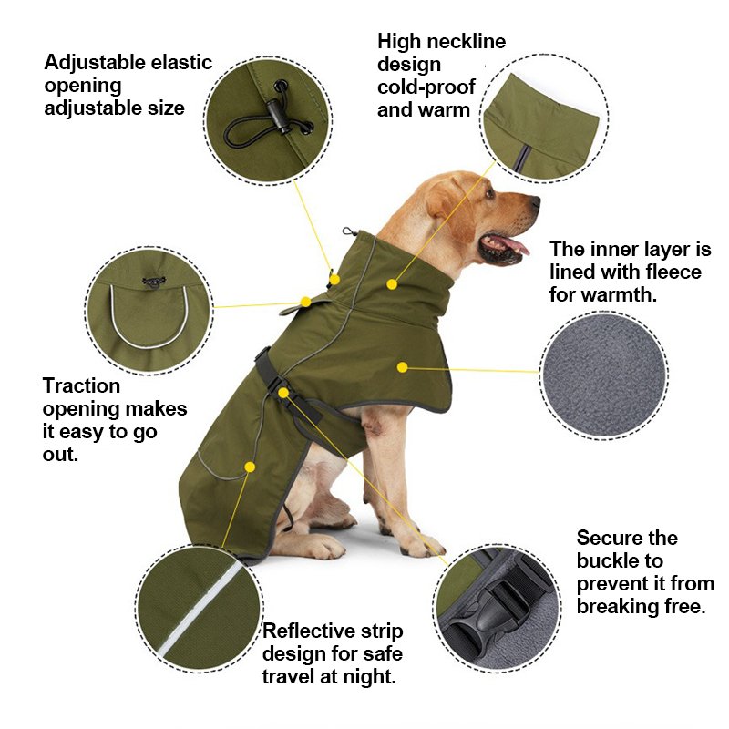Dog Coat Waterproof Warm Jacket Cloak - PIKAPIKA