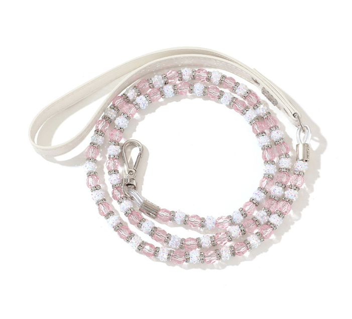 Dog Collar Leash Set Adjustable Bling Rhinestones for Small Medium Puppy - PIKAPIKA