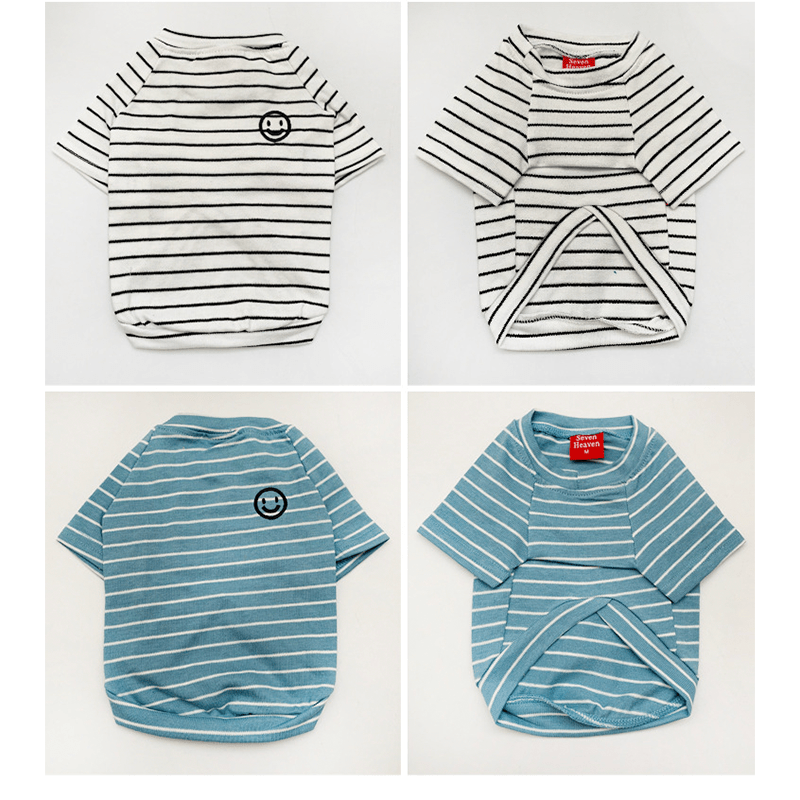 Dog Cotton Striped T-shirt for Adults and Pets Matching Outfit - PIKAPIKA