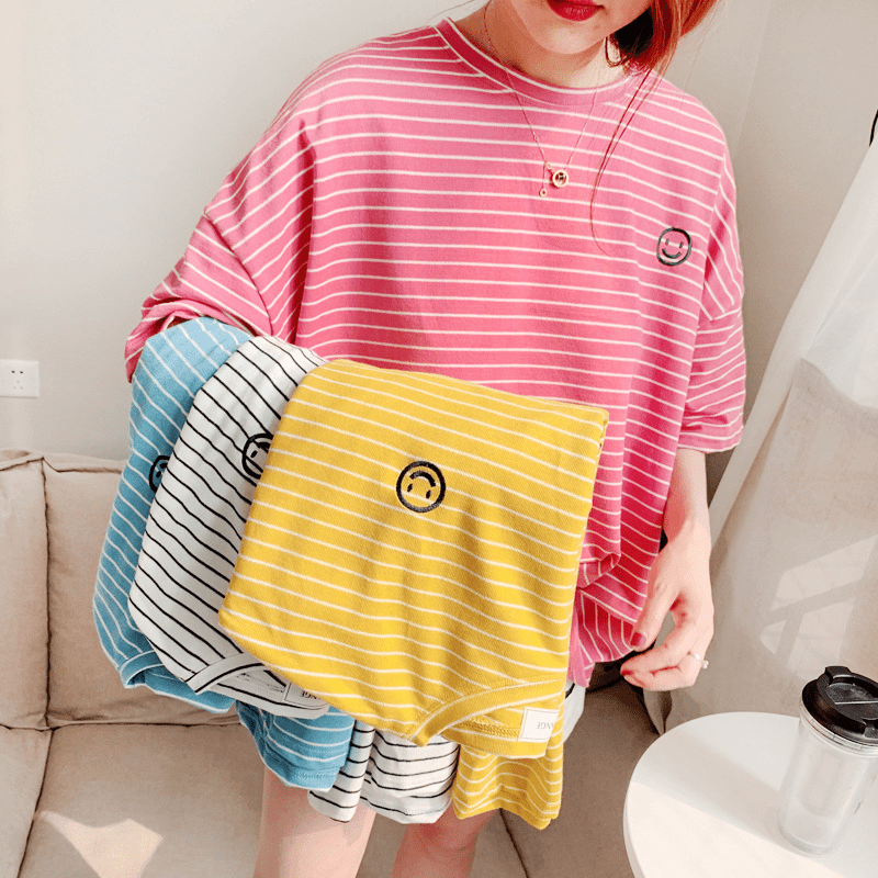 Dog Cotton Striped T-shirt for Adults and Pets Matching Outfit - PIKAPIKA