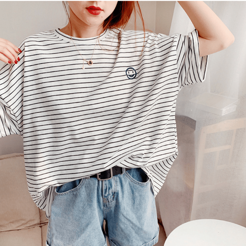 Dog Cotton Striped T-shirt for Adults and Pets Matching Outfit - PIKAPIKA