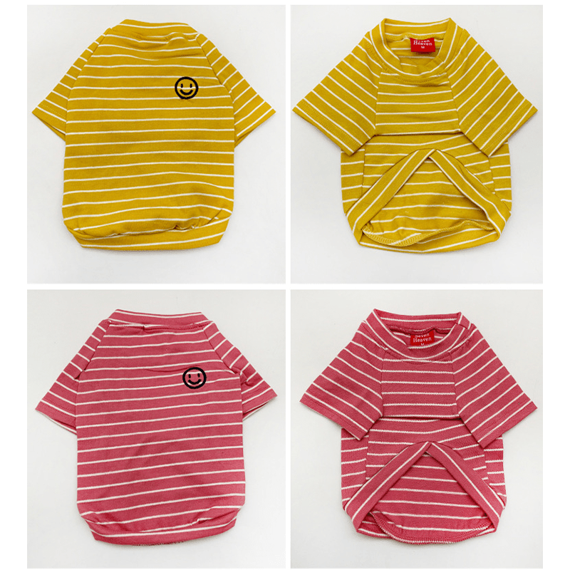 Dog Cotton Striped T-shirt for Adults and Pets Matching Outfit - PIKAPIKA
