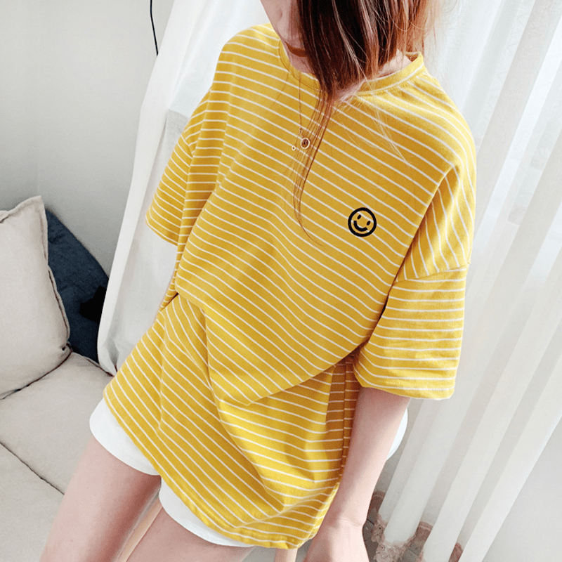 Dog Cotton Striped T-shirt for Adults and Pets Matching Outfit - PIKAPIKA