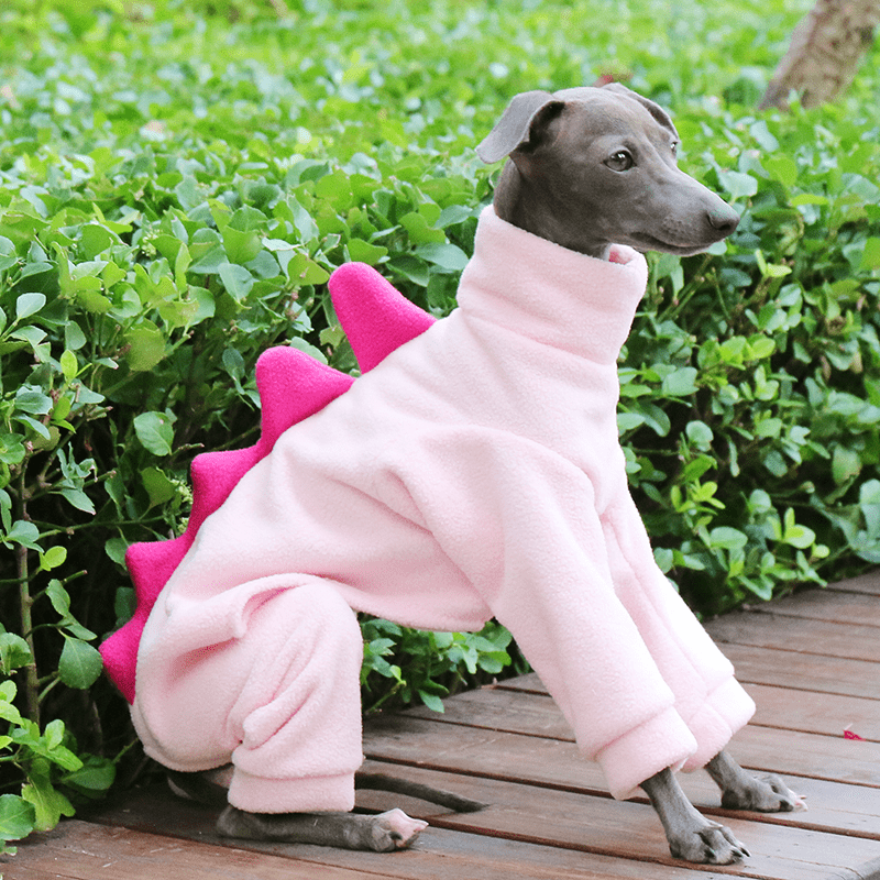 Dog Fleece Onesies Dinosaur Suits Italian Greyhound Whippet Clothes - PIKAPIKA