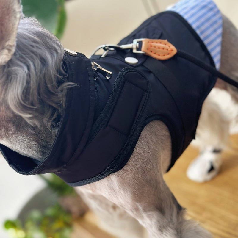 Dog Harness Coat with D - ring Leashes Removable Neckline Outdoor Clothing - PIKAPIKA